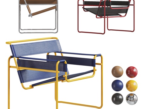 中古包豪斯休闲椅 瓦西里休闲椅 Wassily Chairsu模型