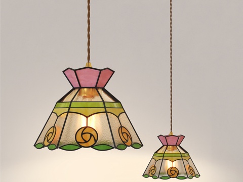 美式复古吊灯 餐厅吊灯 卧室床头吊灯 咖啡厅吊灯su模型