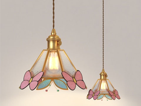 法式复古吊灯 中古风吊灯 餐厅吊灯 卧室床头吊灯 咖啡厅吊灯su模型