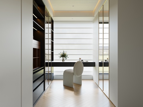  衣帽间 奶油风衣帽间 极简衣帽间 现代衣帽间  意式衣帽间3d模型 