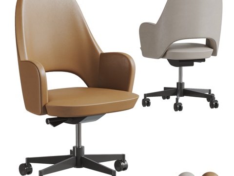 BAXTER 现代办公椅 老板椅 书椅 皮办公椅 电脑椅su模型