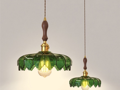 中古风吊灯 轻法式吊灯 复古吊灯 餐厅吊灯 卧室床头灯su模型