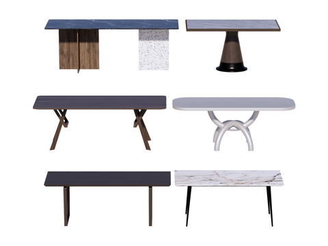 长桌 餐桌 茶桌 会议桌su模型