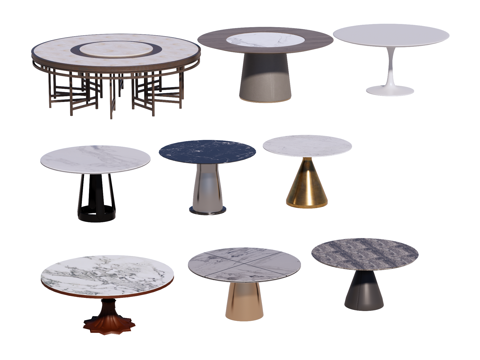 圆桌 餐桌su模型