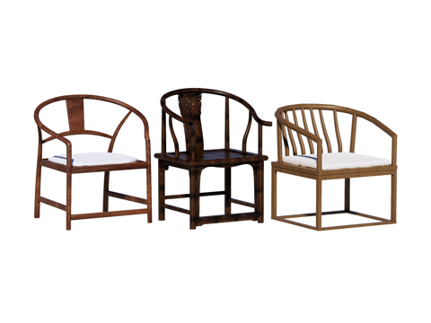 中式椅 红木家具su模型