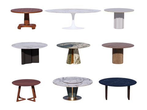 圆桌 餐桌su模型