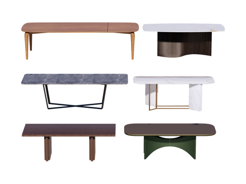 长桌 餐桌 茶桌 会议桌su模型