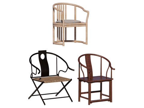 中式椅 红木家具su模型