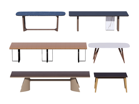 长桌 餐桌 茶桌 会议桌su模型