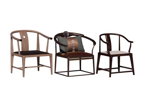 中式椅 红木家具su模型