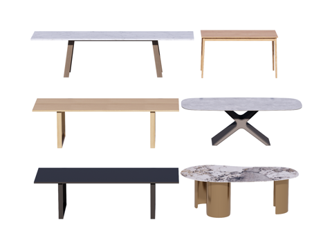 长桌 餐桌 茶桌 会议桌su模型