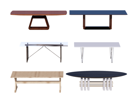 长桌 餐桌 茶桌 会议桌su模型