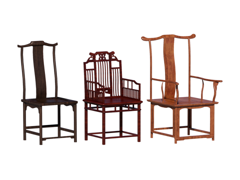 中式椅 红木家具su模型