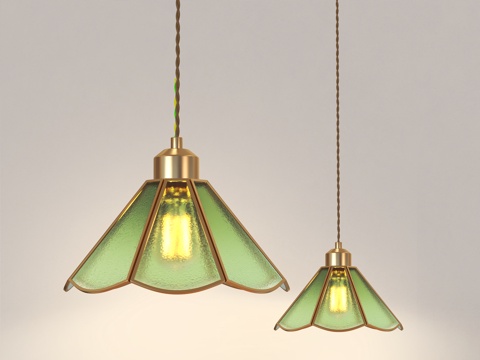 法式复古吊灯 美式吊灯 中古风吊灯 餐厅吊灯 卧室床头吊灯su模型