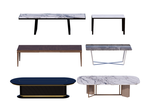 长桌 餐桌 茶桌 会议桌su模型