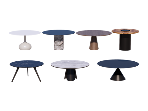 圆桌 餐桌su模型