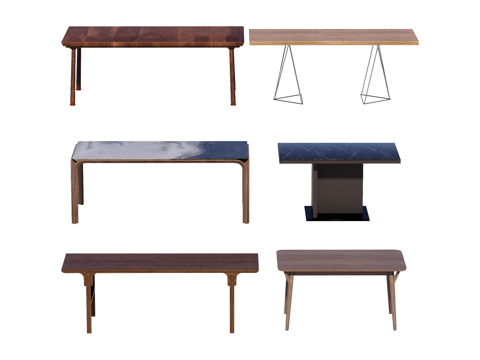 长桌 餐桌 茶桌 会议桌su模型