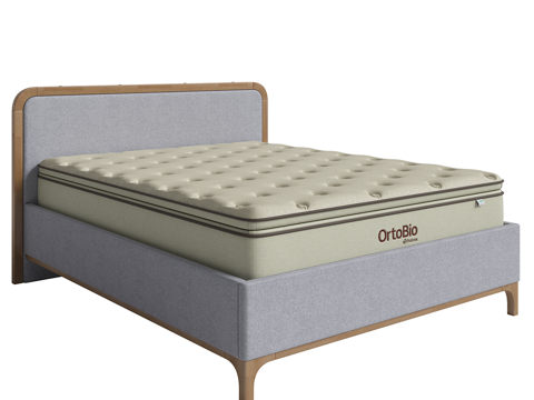  北欧简约双人床 双人床 简约床 卧室床 抱枕3d模型 