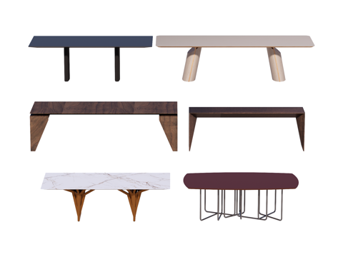 长桌 餐桌 茶桌 会议桌su模型