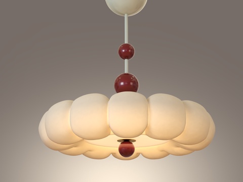 现代法式奶油风吊灯 卧室吊灯 儿童房吊灯su模型