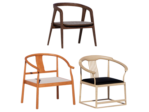 中式椅 红木家具su模型