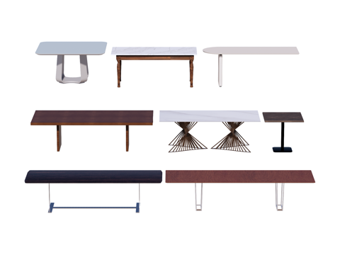 长桌 餐桌 茶桌 会议桌su模型