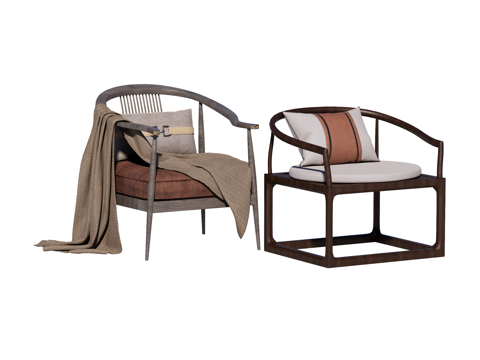 中式椅 红木家具su模型