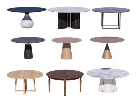 圆桌 餐桌su模型