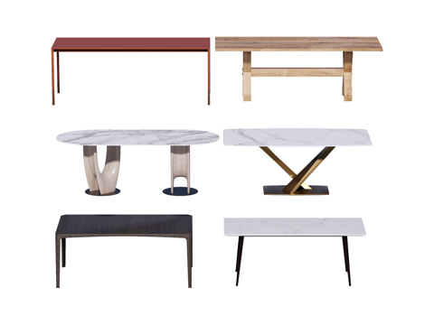 长桌 餐桌 茶桌 会议桌su模型