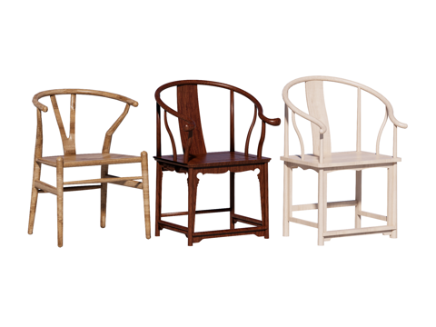 中式椅 红木家具su模型