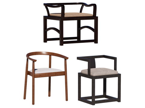 中式椅 红木家具su模型