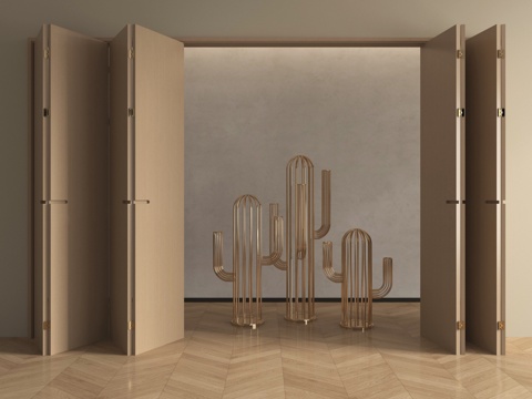 现代折叠门su模型