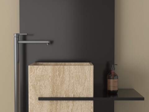 现代洗手池 洗手台 台盆 水龙头su模型