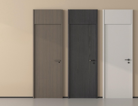 现代单开门 平开门 卧室门 实木门su模型