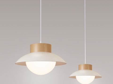 中古风吊灯 侘寂风吊灯 原木奶油风吊灯 卧室小吊灯su模型