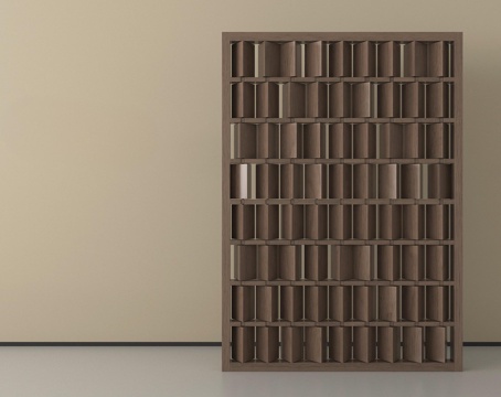 现代木质隔断屏风 实木隔断书架su模型