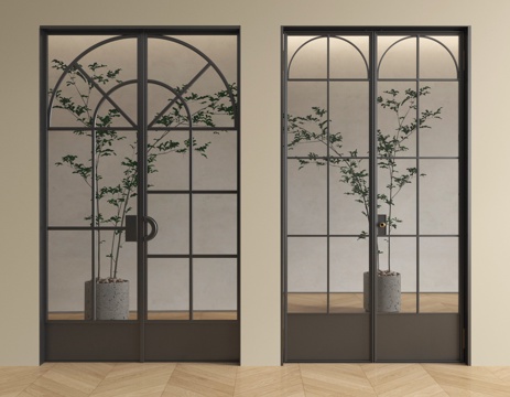 法式推拉门  厨卫推拉门   阳台推拉门  玻璃推拉门su模型