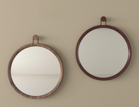 中古风镜子 卫浴镜 装饰镜 化妆镜su模型