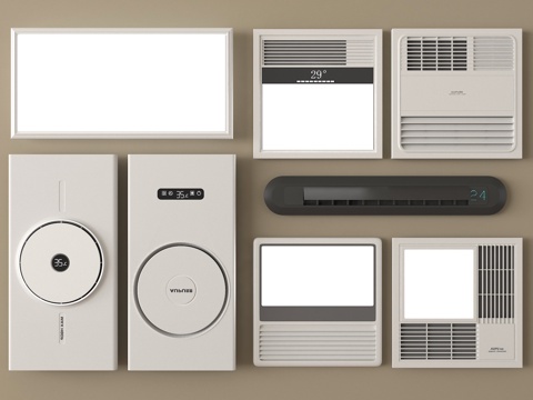 现代浴霸 集成浴霸 排风取暖器 风暖机 浴霸出风口su模型