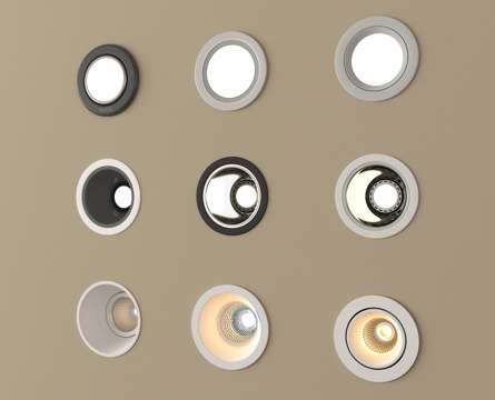 现代筒灯射灯 嵌入式筒灯射灯 牛角灯su模型