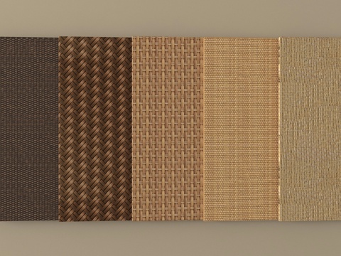 中式藤编屏风 藤编制品su模型