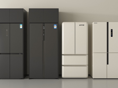 现代冰箱 智能冰箱 对开门冰箱 四门冰箱su模型