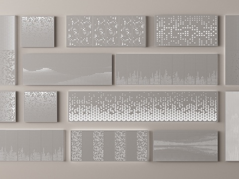 现代冲孔板 穿孔板 铝板su模型