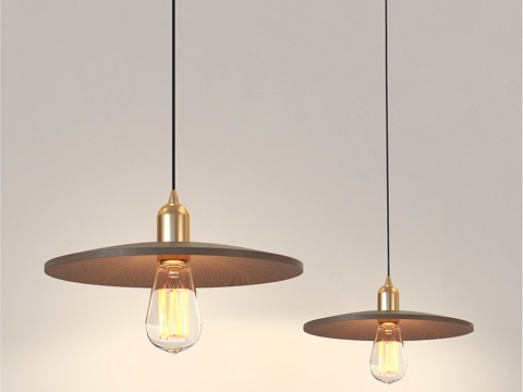 工业风复古吊灯 北欧日式吊灯su模型