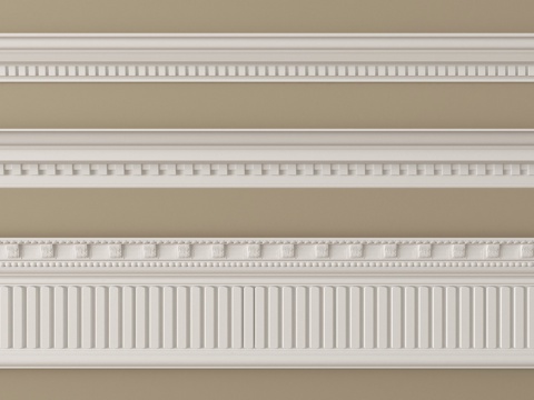 法式石膏线 石膏线条su模型