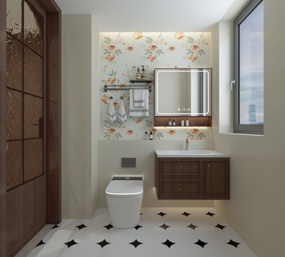  美式卫生间3d模型 