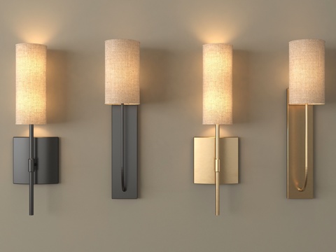 现代壁灯 室内壁灯 氛围灯 床头灯 走廊灯su模型