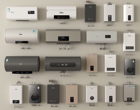 现代热水器 燃气热水器 电热水器su模型