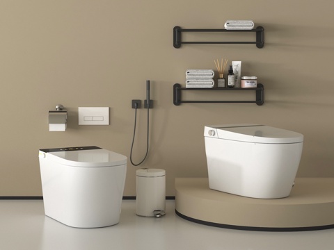 现代马桶 智能马桶 坐便器su模型