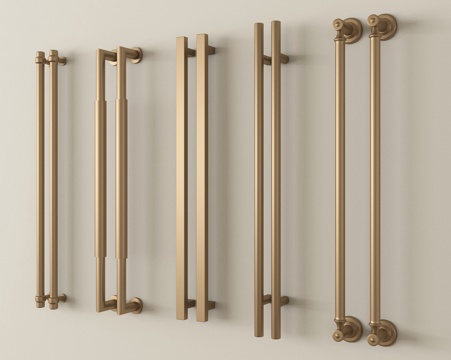 现代极简拉手 衣柜拉手 金属拉手 柜门拉手su模型